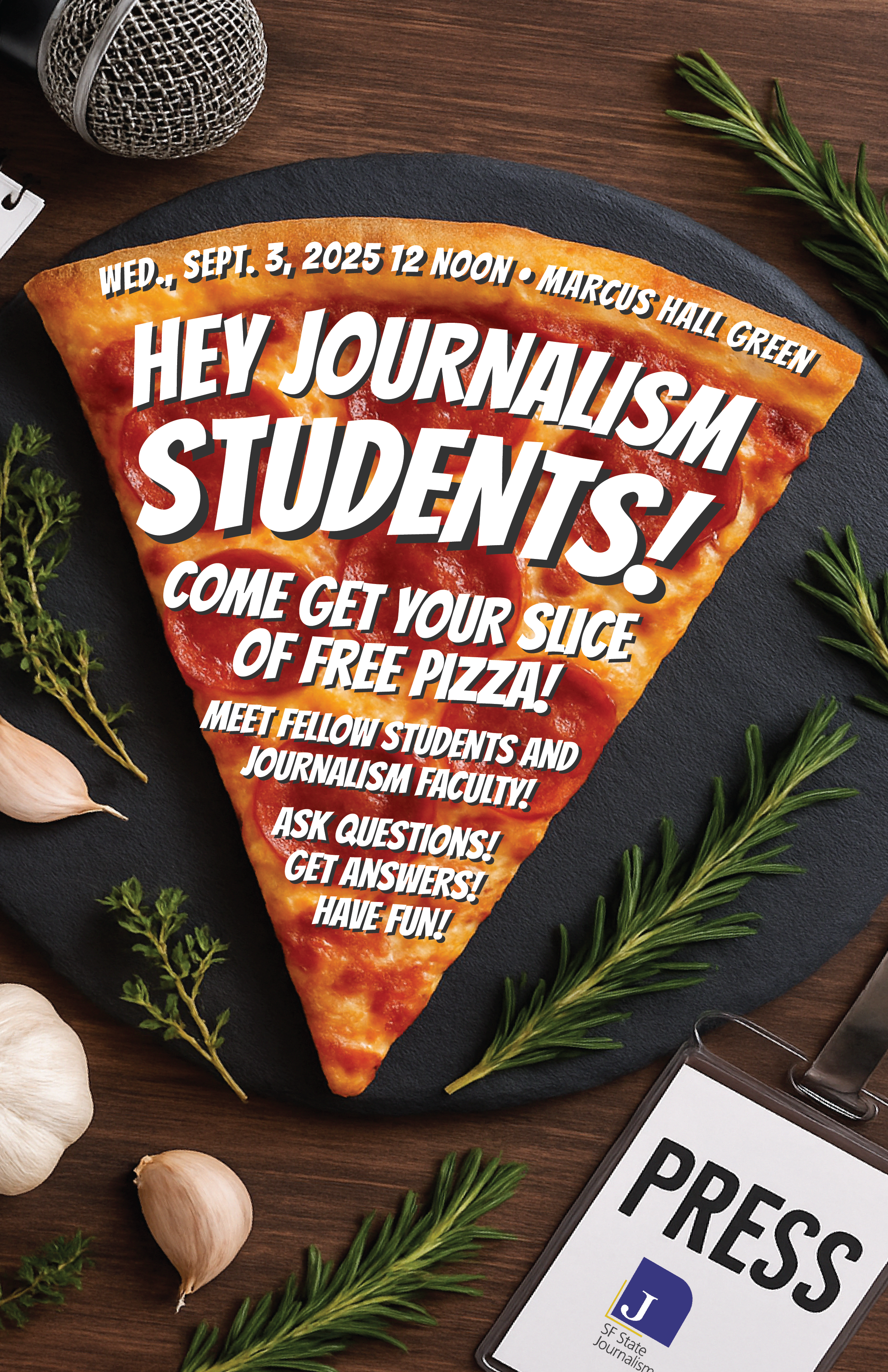 Pizza orientation flyer